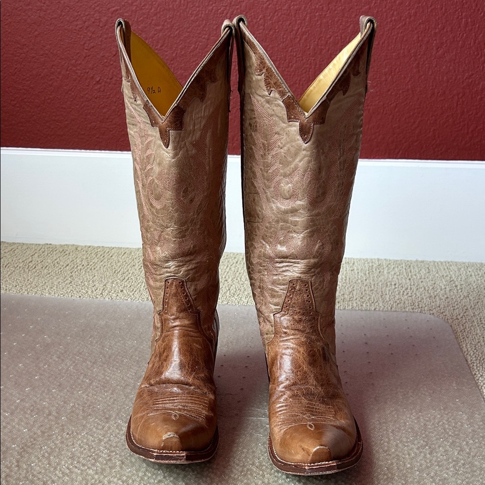 Rod Patrick Brown Western Leather Boots Size 9.5 A